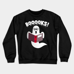 Ghost Reading Books Boooks Funny Halloween Crewneck Sweatshirt